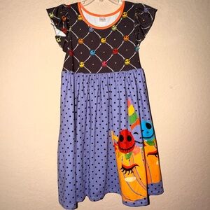 PENELOPE PLUMM Short Sleeve Colorful Halloween Themed Dress- Size 8